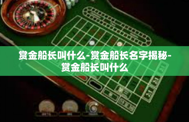 赏金船长叫什么-赏金船长名字揭秘-赏金船长叫什么