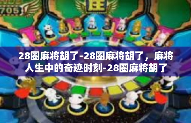 28圈麻将胡了-28圈麻将胡了，麻将人生中的奇迹时刻-28圈麻将胡了