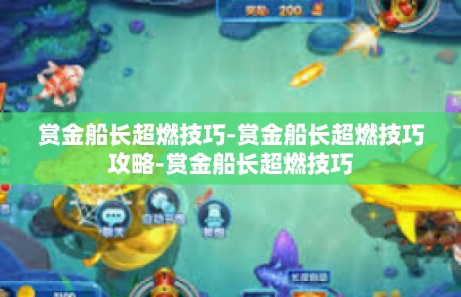赏金船长超燃技巧-赏金船长超燃技巧攻略-赏金船长超燃技巧